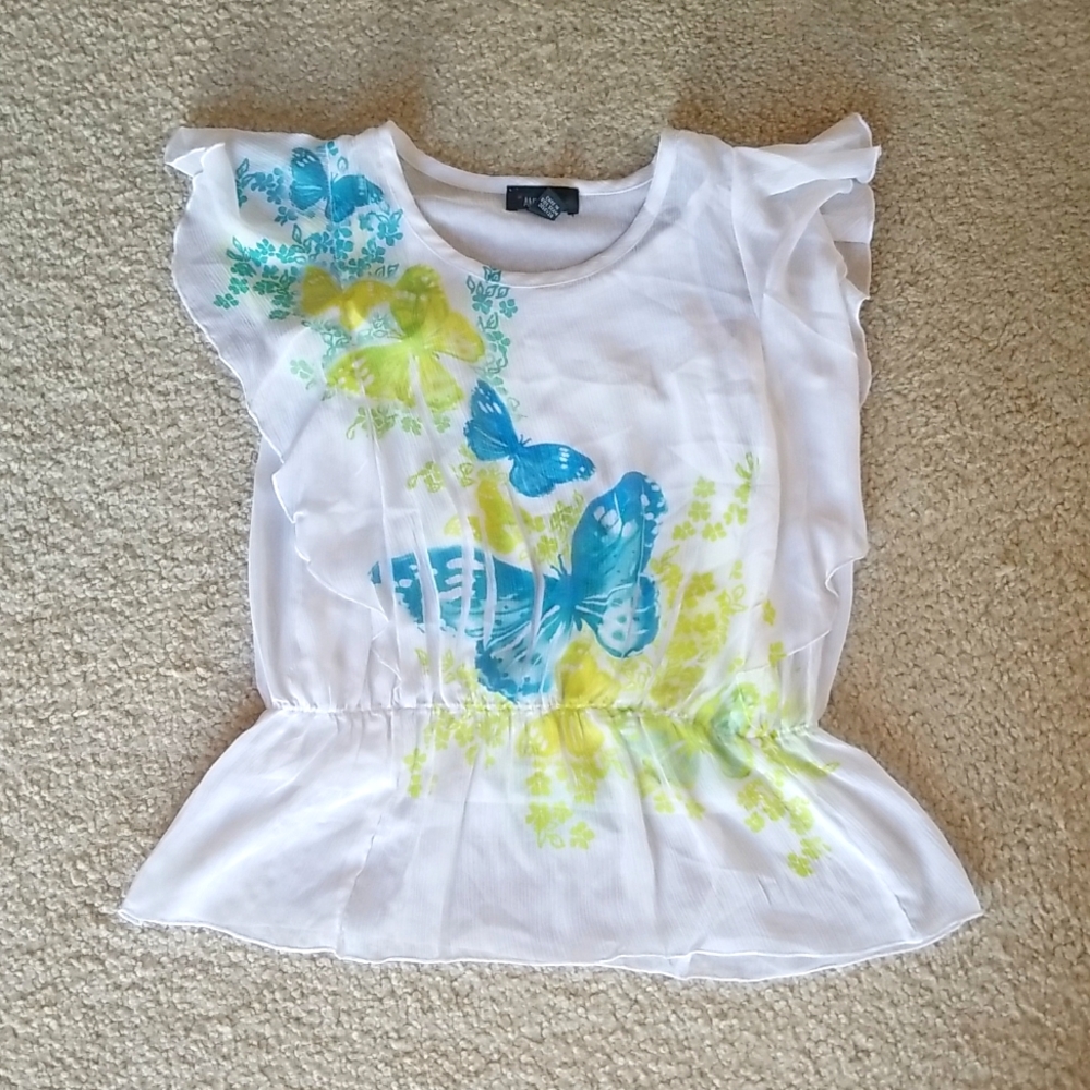 Amy Byer Butterfly Layered Tunic Top (girls Size M)